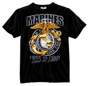 80280 BLACK INK - MARINE GLOBE & ANCHOR T-SHIRT