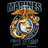80280 BLACK INK - MARINE GLOBE & ANCHOR T-SHIRT