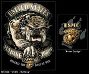 80330 BLACK INK - USMC BULLDOG T-SHIRT