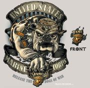 80355 BLACK INK - USMC BULLDOG T-SHIRT