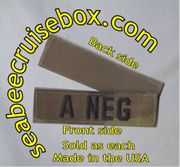 A NEG BLOOD TYPE IN BLACK ON MULTICAM TAPE With Velcro