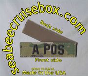 A POS BLOOD TYPE IN BLACK ON MULTICAM TAPE With Velcro