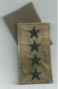 A-TACS NAVY OFFICER RANK 0-10-RADM, 3 3/4 inches by 2 inches with Velcro(r) backing. OLIVE DRAB THREAD