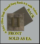 A-TACS NAVY OFFICER RANK 03-LT,  OLIVE DRAB thread with Velcro(r) backing.