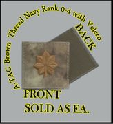 A-TACS NAVY OFFICER RANK 04-LCDR,  OLIVE DRAB thread  with Velcro(r) backing.