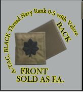 A-TACS NAVY OFFICER RANK 05-CDR,  BLACK THREAD with Velcro(r) backing.
