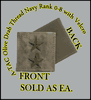 A-TACS NAVY OFFICER RANK 08-RADM,  OLIVE DRAB thread   with Velcro(r) backing.