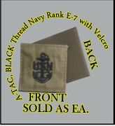 A-TACS NAVY PETTY OFFICER RANK E-7-CPO, BLACK THREAD with Velcro(r) backing.