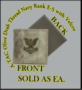 A-TACS NAVY RANK E-5-PO-2,  OLIVE DRAB thread   with Velcro(r) backing.