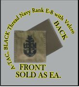 A-TACS NAVY  RANK E-8-SCPO,  BLACK THREAD  with Velcro(r) backing.
