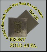A-TACS NAVY RANK E-9-MCPO,  OLIVE DRAB thread   with Velcro(r) backing. OLIVE DRAB THREAD