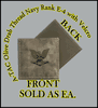 A-TACS NAVY RANK E4 PO-3   OLIVE DRAB thread   with Velcro(r) backing.