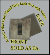 A-TACS NAVY RANK WO2  OLIVE DRAB thread  with Velcro(r) backing.