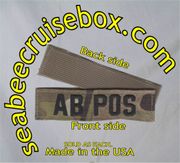 AB POS BLOOD TYPE IN BLACK ON MULTICAM TAPE With Velcro