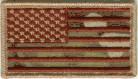 AMERICAN FLAGS  1 7/8" X 3 3/4" INCH MULTICAM-FORWARD Brown Thread NO Velcro