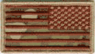 AMERICAN FLAGS  1 7/8" X 3 3/4" INCH on MULTICAM REVERSED Brown Thread NO Velcro