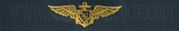 NAVAL ASTRONAUT, Breast Device, Embroidered in Gold Thread on BLUE coverall fabric