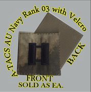 ATACS FOLIAGE GREEN USN RANK LT (03) in black thread with Velcro(r) backing