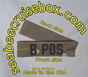 B POS BLOOD TYPE IN BLACK ON MULTICAM TAPE With Velcro