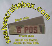 B POS BLOOD TYPE IN SPICE BROWN ON MULTICAM TAPE With Velcro