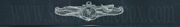 Enlisted information dominance warfare, Breast Device, Embroidered in Sliver Thread on BLUE coverall fabric