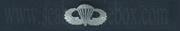 BASIC PARACHUTIST, Breast Device, Embroidered in Sliver Thread on BLUE coverall fabric