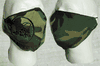 BDU Woodland Camo Face Mask, with seabee logo