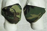 BDU Woodland Camo Face Mask, with seabee logo