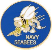 BLUE NAVY SEABEE small hat pin