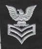 Cap Device 1st Class Petty Officer E-6 Navy Embroidered Silver on Black