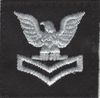 Cap Device 2nd Class Petty Officer E-5 Navy Embroidered Silver on Black