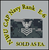  Cap Device embroidered  1st Class Petty Officer E-6, New Navy Digital