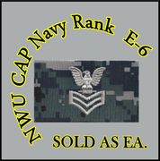  Cap Device embroidered  1st Class Petty Officer E-6, New Navy Digital