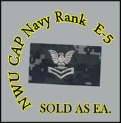 Cap Device embroidered   2nd Class Petty Officer E-5 New Navy Digital