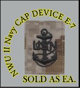 Cap Device embroidered, DIG-DESERT, CHIEF PETTY OFFICER E-7 New Navy Digital