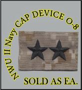 Cap Device embroidered, DIG-DESERT RADM REAR ADMIRAL UPPER, New Navy Digital TAN