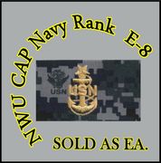  Cap Device embroidered   Senior Chief E-8, New Navy Digital
