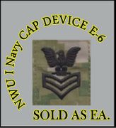 Cap Device embroidered, WOODLAND DIGITAL, 1ST Class Petty Officer E-6 New Navy Digital