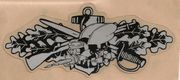 CBCB STICKER, Seabee Combat warfare sticker Enlisted silver