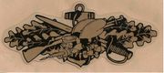 CBCB STICKER, Seabee Combat warfare sticker Officer Gold