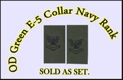 Collar Device E-5 2nd class Embroidered (right/left), OD Green 