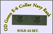 Collar Device E-6 1st class Embroidered  (right/left), OD Green 
