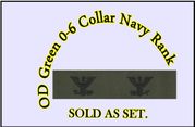 Collar Device O-6 Captain Embroidered  (right/left), OD Green 