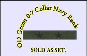 Collar Device O-7 Rear Admiral Lower Embroidered  (right/left), OD Green 