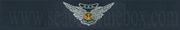COMBAT AIRCREW, Breast Device, Embroidered in Silver Thread on BLUE coverall fabric