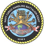 COMING SOON NAVY CARGO HANDLING BATTALION EIGHT COMMAND HARDHAT STICKER 