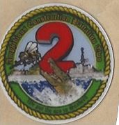 COMMAND HARDHAT STICKERS, 2 Diameter NAVAL AMPHIBIOUS CONSTRUCTION BATTALIONS TWO