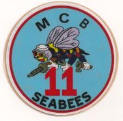 COMMAND HARDHAT STICKERS, Mobile Construction Battalion 11 baby blue