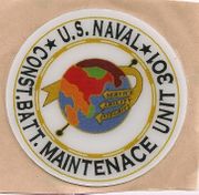 COMMAND HARDHAT STICKERS, NAVAL CONSTRUCTION BATTALION MAINTENANCE UNIT 301 