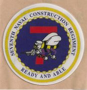 COMMAND HARDHAT STICKERS, Naval Construction Regiments 7 dark out line